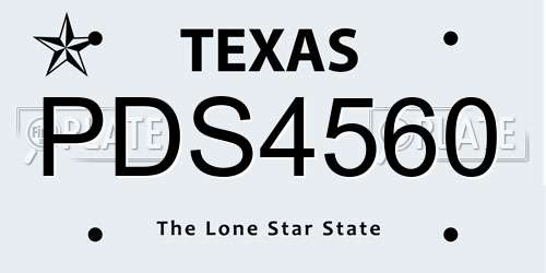 PDS4560 Texas License Plate