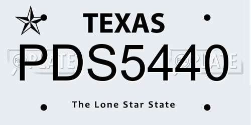 PDS5440 Texas License Plate