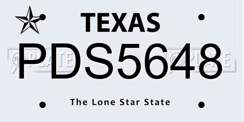PDS5648 Texas License Plate