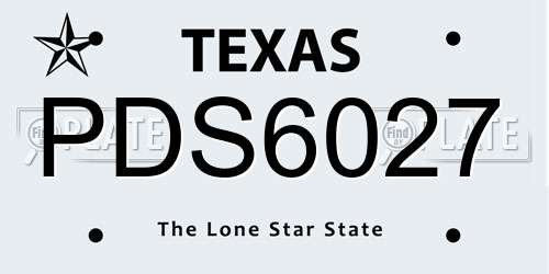 PDS6027 Texas License Plate