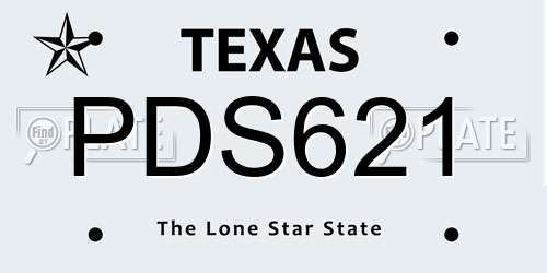 PDS621 Texas License Plate