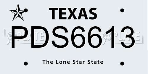PDS6613 Texas License Plate