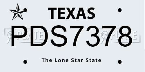 PDS7378 Texas License Plate