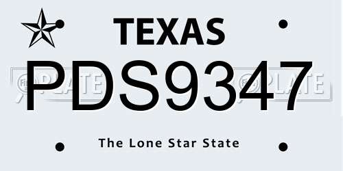 PDS9347 Texas License Plate