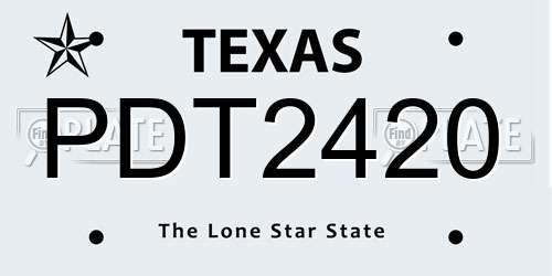 PDT2420 Texas License Plate