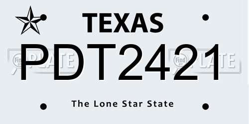 PDT2421 Texas License Plate