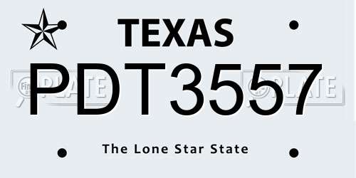 PDT3557 Texas License Plate