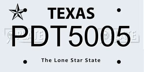 PDT5005 Texas License Plate