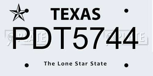 PDT5744 Texas License Plate