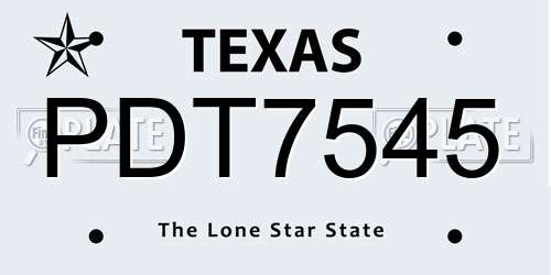 PDT7545 Texas License Plate