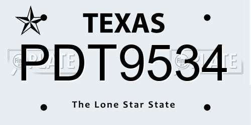 PDT9534 Texas License Plate
