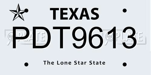 PDT9613 Texas License Plate
