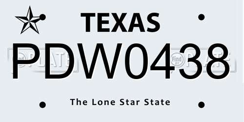 PDW0438 Texas License Plate