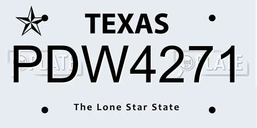 PDW4271 Texas License Plate