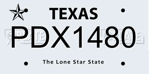 PDX1480 Texas License Plate