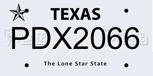 PDX2066 Texas License Plate