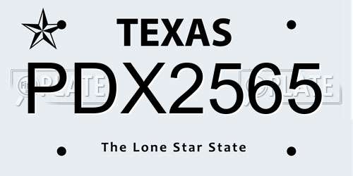 PDX2565 Texas License Plate