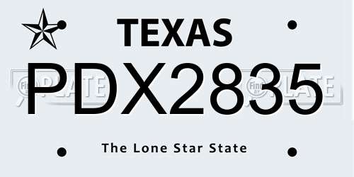 PDX2835 Texas License Plate