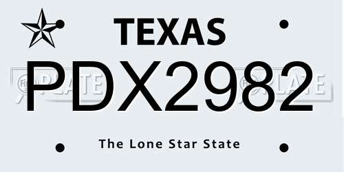 PDX2982 Texas License Plate