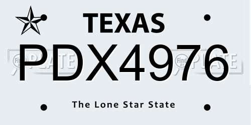 PDX4976 Texas License Plate