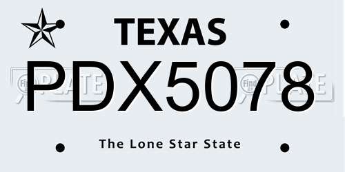 PDX5078 Texas License Plate