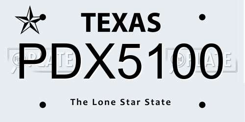 PDX5100 Texas License Plate