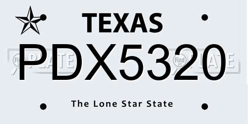 PDX5320 Texas License Plate