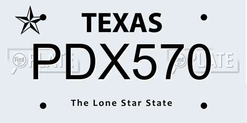 PDX570 Texas License Plate