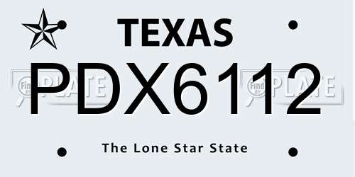 PDX6112 Texas License Plate