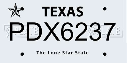 PDX6237 Texas License Plate