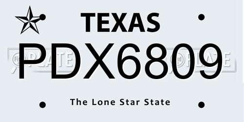 PDX6809 Texas License Plate