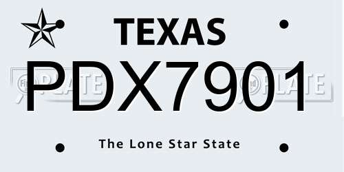PDX7901 Texas License Plate