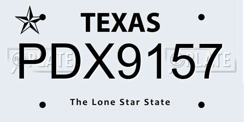PDX9157 Texas License Plate