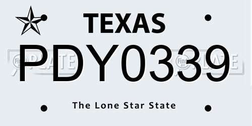 PDY0339 Texas License Plate