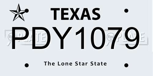 PDY1079 Texas License Plate