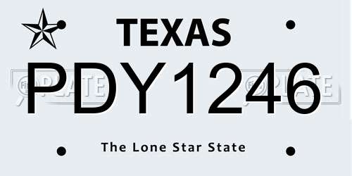 PDY1246 Texas License Plate