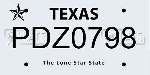 PDZ0798 Texas License Plate