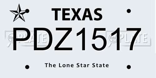PDZ1517 Texas License Plate