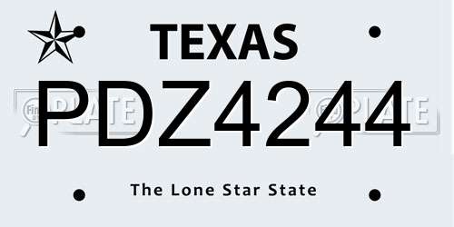 PDZ4244 Texas License Plate