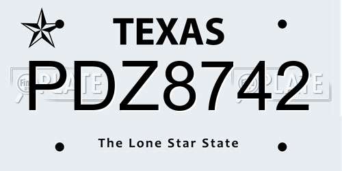 PDZ8742 Texas License Plate