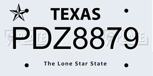 PDZ8879 Texas License Plate