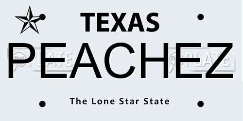 PEACHEZ Texas License Plate