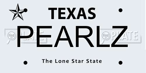 PEARLZ Texas License Plate