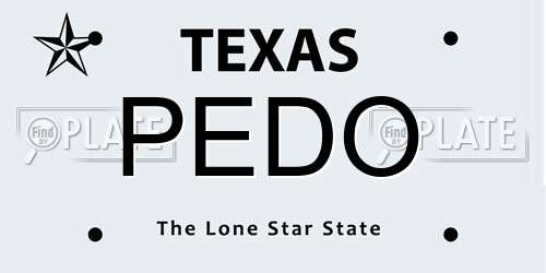 PEDO Texas License Plate