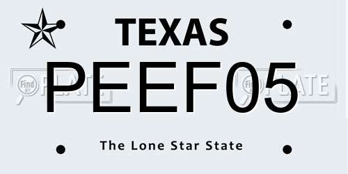 PEEF05 Texas License Plate