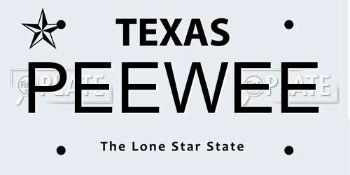 PEEWEE Texas License Plate