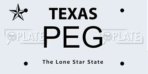 PEG Texas License Plate