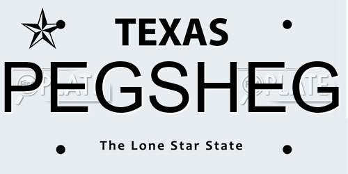PEGSHEG Texas License Plate