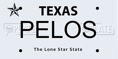 PELOS Texas License Plate