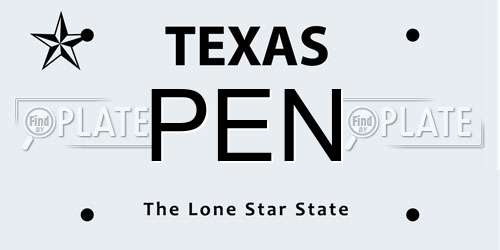 PEN Texas License Plate